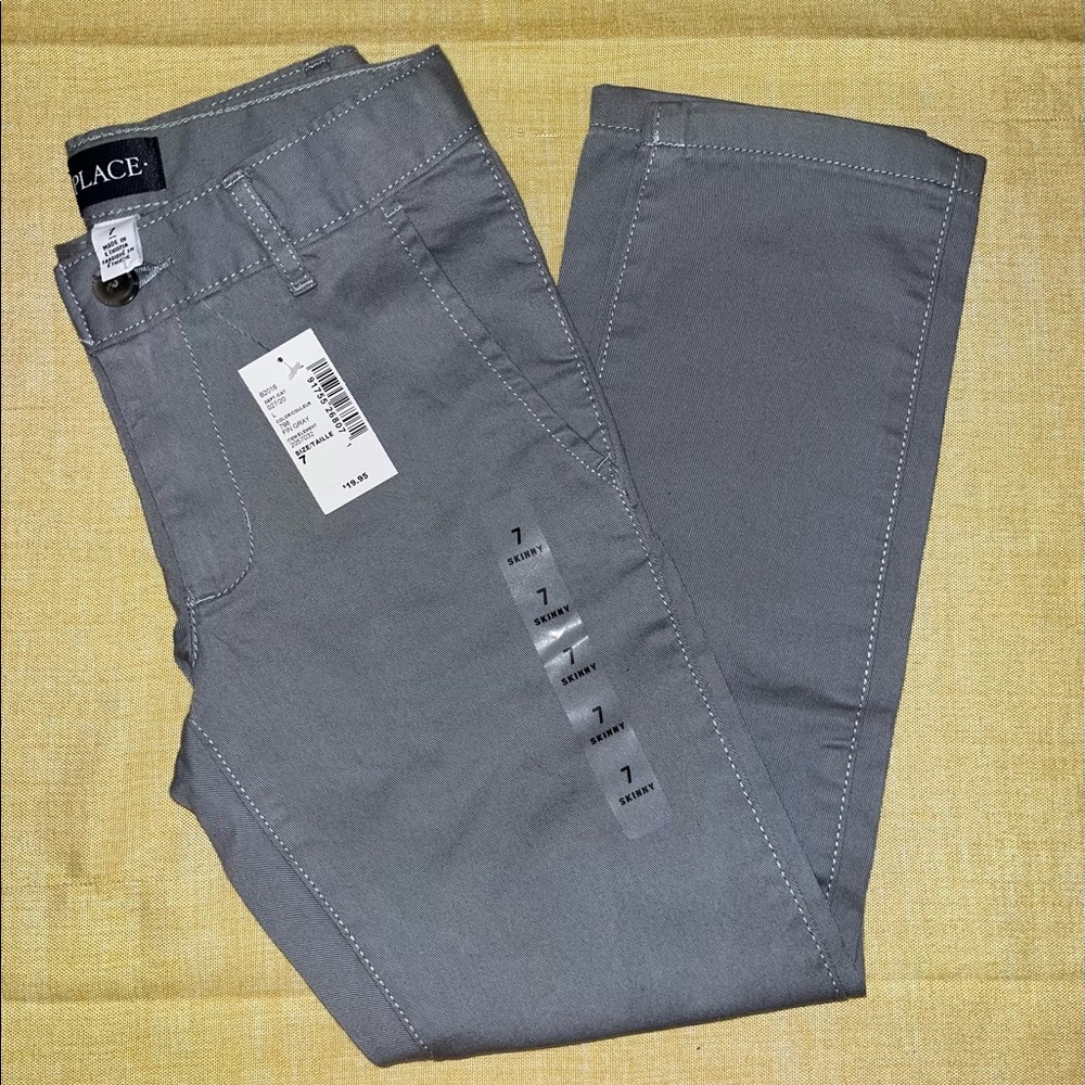 NWT CHILDRENS PLACE BOYS GRAY PANTS SIZE 7